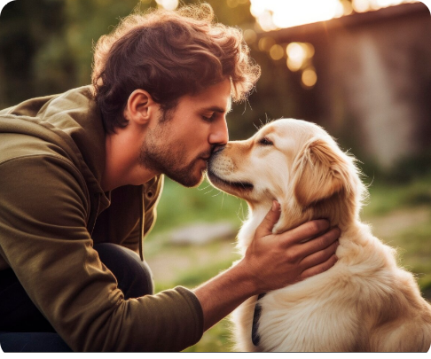 Haustierliebe KI Küssen