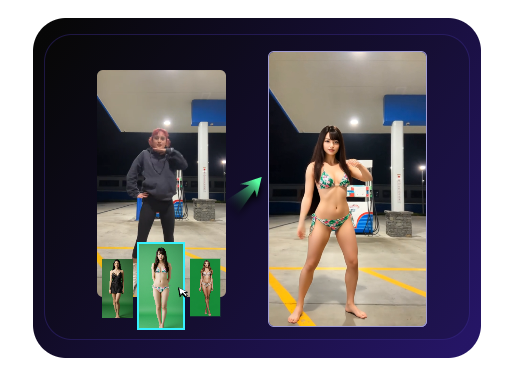 Ungefilterter KI Körpertausch Videogenerator