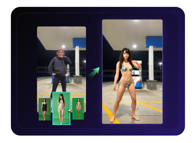 Ungefilterter KI Körpertausch Videogenerator